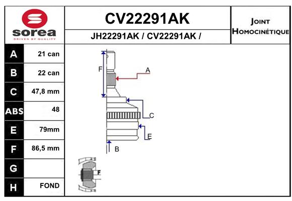 Tête de cardan SEEAC CV22291AK