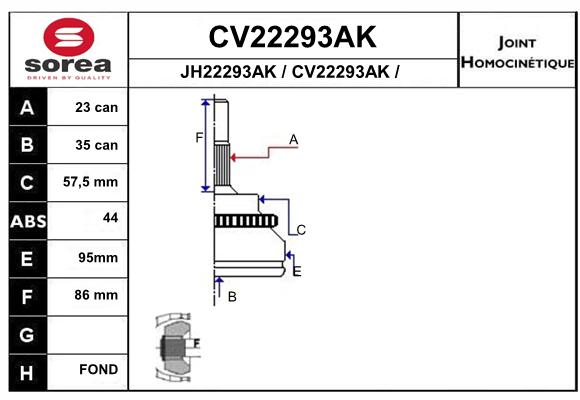 Tête de cardan SEEAC CV22293AK