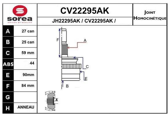 Tête de cardan SEEAC CV22295AK