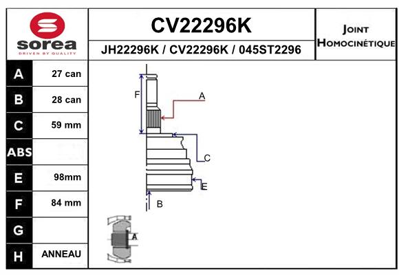 Tête de cardan SEEAC CV22296K