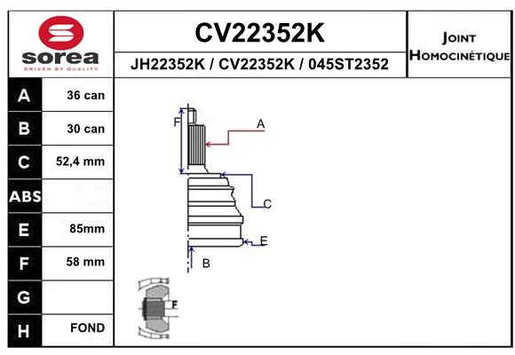 Tête de cardan SEEAC CV22352K