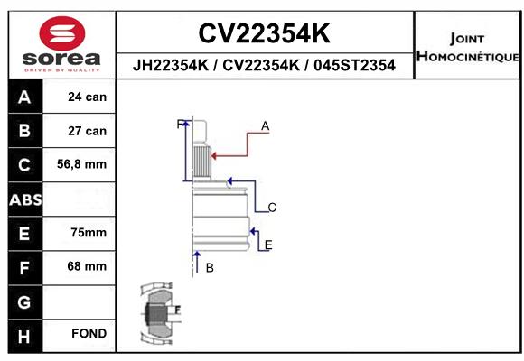 Tête de cardan SEEAC CV22354K