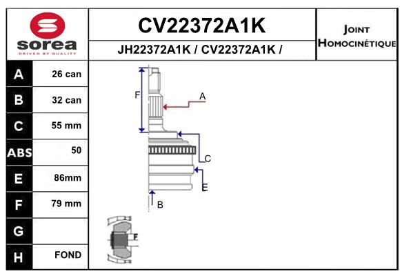 Tête de cardan SEEAC CV22372A1K