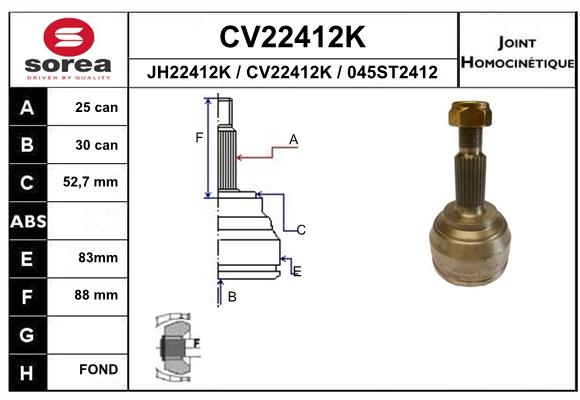 Tête de cardan SEEAC CV22412K