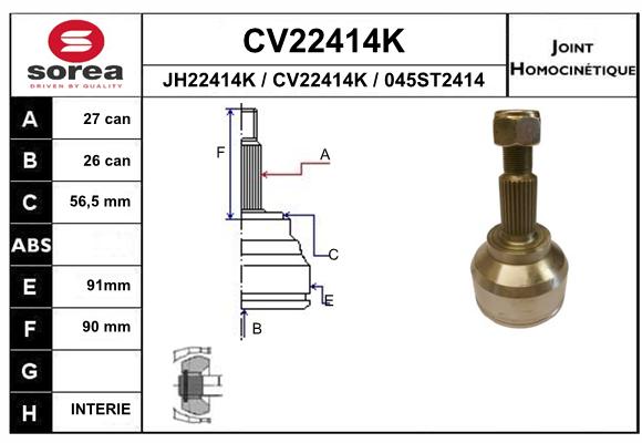 Tête de cardan SEEAC CV22414K