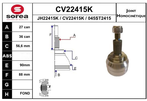 Tête de cardan SEEAC CV22415K