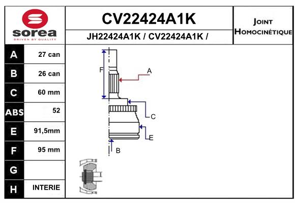 Tête de cardan SEEAC CV22424A1K