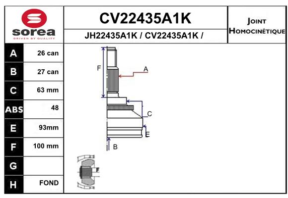 Tête de cardan SEEAC CV22435A1K