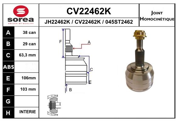 Tête de cardan SEEAC CV22462K