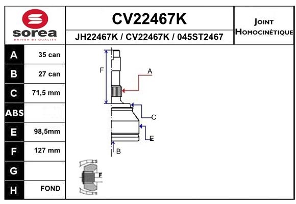 Tête de cardan SEEAC CV22467K