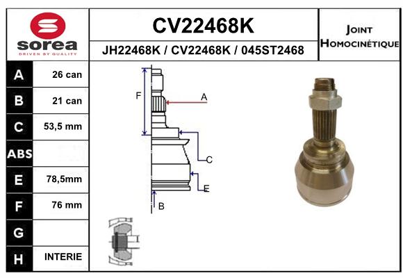 Tête de cardan SEEAC CV22468K