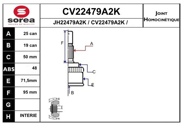 Tête de cardan SEEAC CV22479A2K