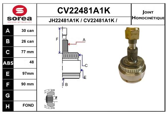 Tête de cardan SEEAC CV22481A1K