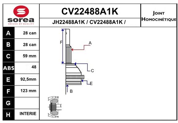 Tête de cardan SEEAC CV22488A1K