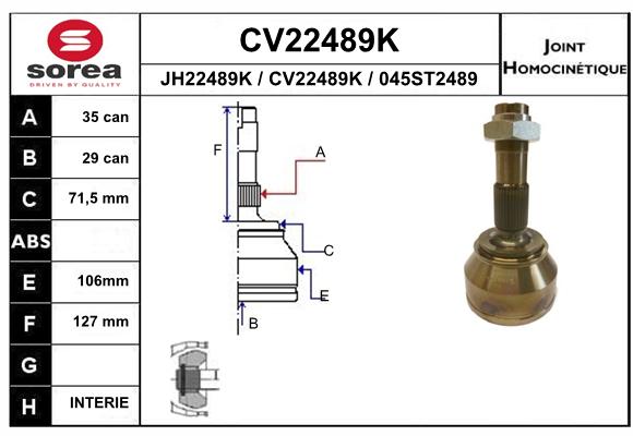 Tête de cardan SEEAC CV22489K