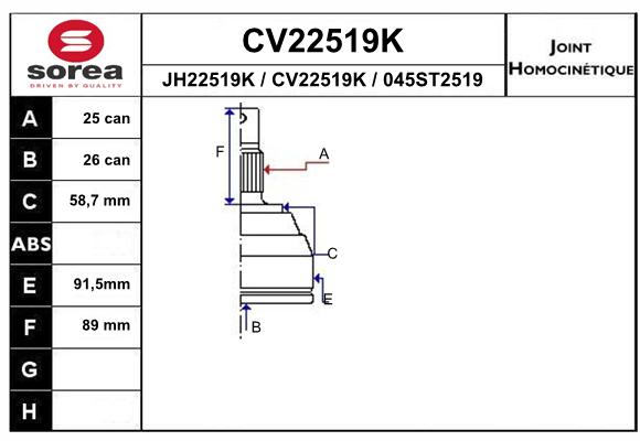 Tête de cardan SEEAC CV22519K