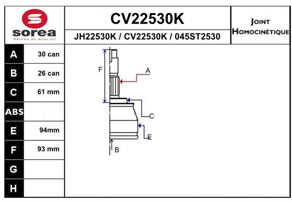 Tête de cardan SEEAC CV22530K