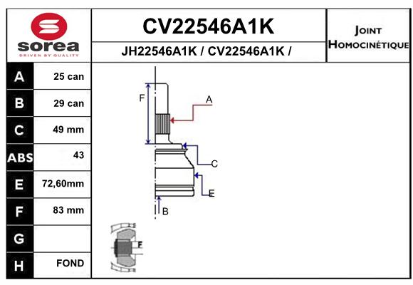 Tête de cardan SEEAC CV22546A1K