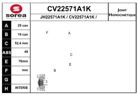 Tête de cardan SEEAC CV22571A1K