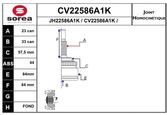 Tête de cardan SEEAC CV22586A1K