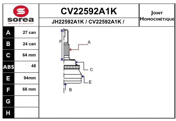 Tête de cardan SEEAC CV22592A1K