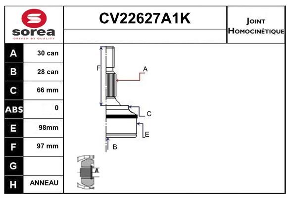 Tête de cardan SEEAC CV22627A1K