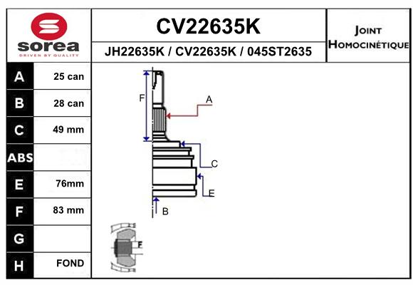 Tête de cardan SEEAC CV22635K