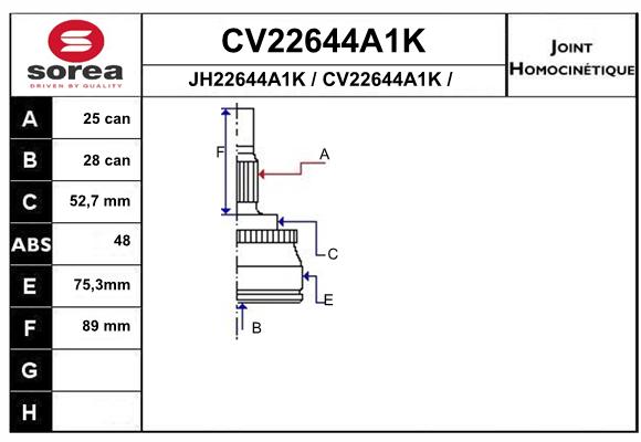 Tête de cardan SEEAC CV22644A1K