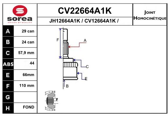 Tête de cardan SEEAC CV22664A1K