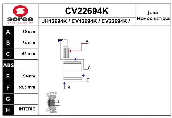 Tête de cardan SEEAC CV22694K