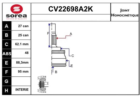 Tête de cardan SEEAC CV22698A2K