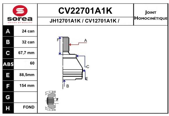 Tête de cardan SEEAC CV22701A1K