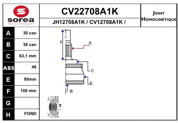 Tête de cardan SEEAC CV22708A1K