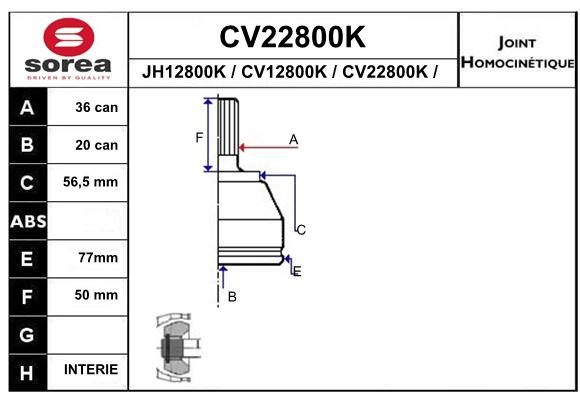 Tête de cardan SEEAC CV22800K