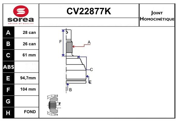 Tête de cardan SEEAC CV22877K