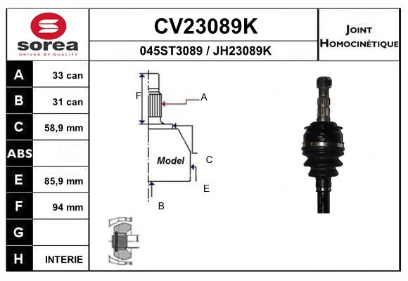 Tête de cardan SEEAC CV23089K