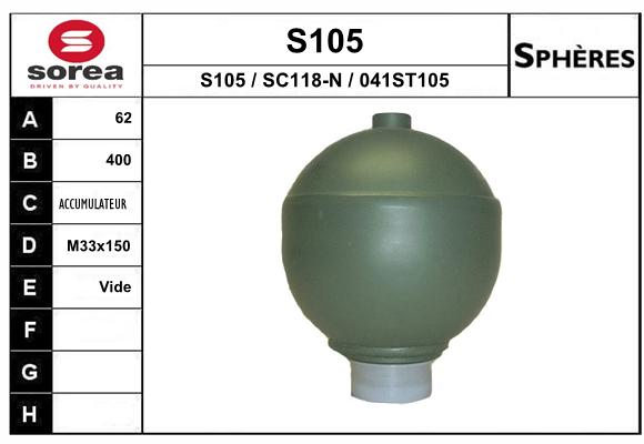Sphère de suspension SOREA SC118-N (Vendu à l'unité)