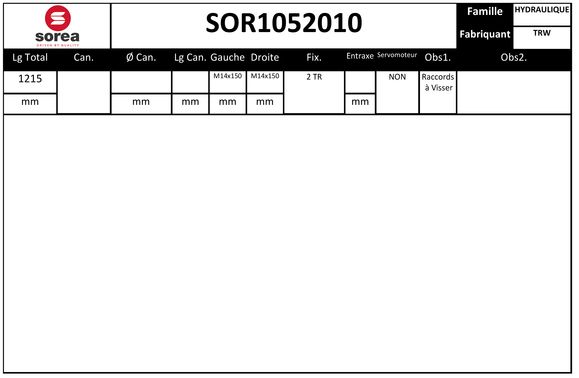 Crémaillère de direction SEEAC SOR1052010