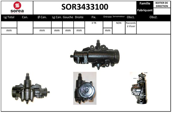 Crémaillère de direction hydraulique SEEAC SOR3433100