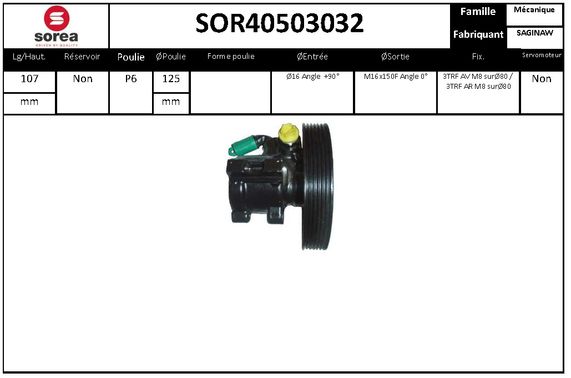 Pompe de direction assistée SEEAC SOR40503032