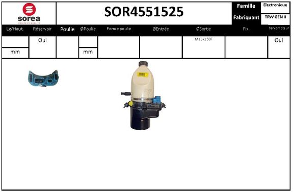 Pompe de direction assistée SEEAC SOR4551525