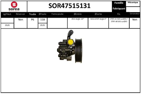 Pompe de direction assistée SEEAC SOR47515131