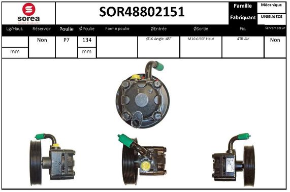 Pompe de direction assistée SEEAC SOR48802151