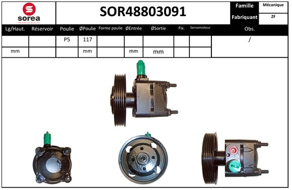 Pompe de direction assistée SEEAC SOR48803091