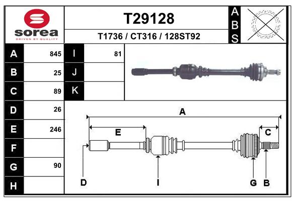 Transmission (Cardan) SEEAC CT316