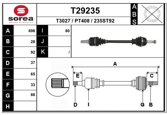 Transmission (Cardan) SEEAC PT408