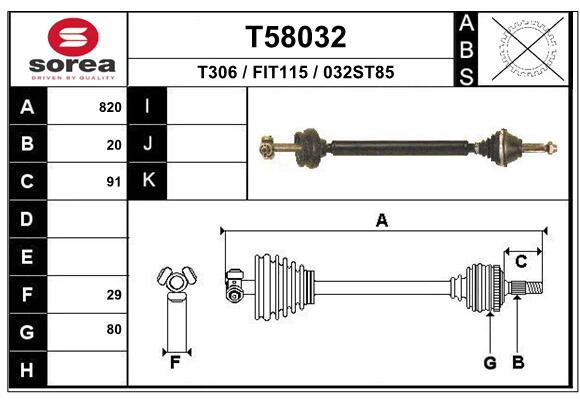 Transmission (Cardan) SEEAC FIT115