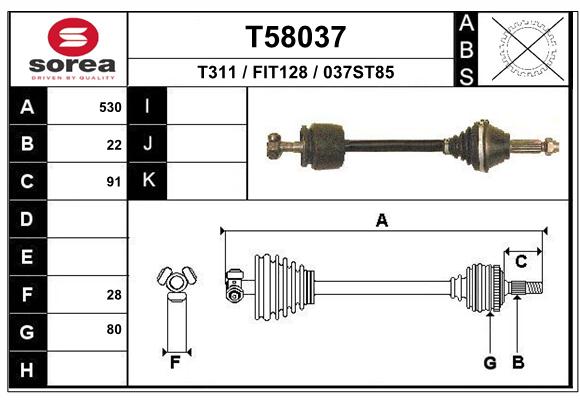 Transmission (Cardan) SEEAC FIT128