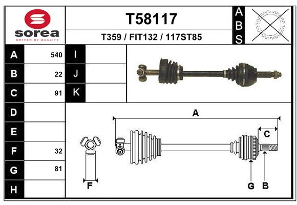 Transmission (Cardan) SEEAC FIT132