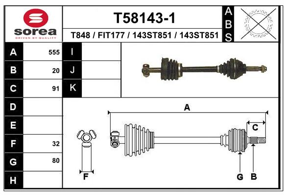 Transmission (Cardan) SEEAC FIT177